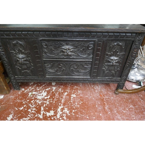 237 - Carved oak coffer