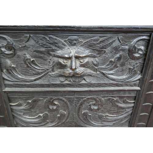 237 - Carved oak coffer