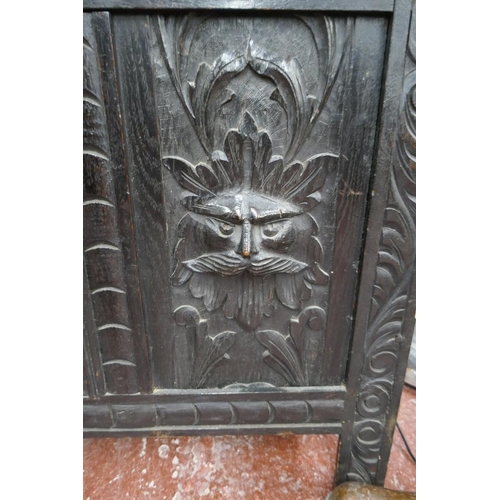 237 - Carved oak coffer