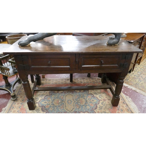 241 - Early oak rent table - Approx size W: 136cm D: 65cm H: 80cm