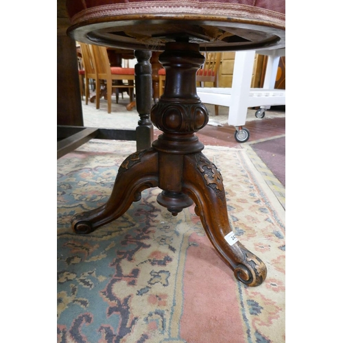 243 - Antique adjustable piano stool