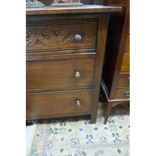 244 - Oak chest of 3 drawers - Approx size W: 69cm D: 46cm H: 78cm