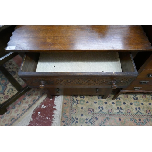 244 - Oak chest of 3 drawers - Approx size W: 69cm D: 46cm H: 78cm