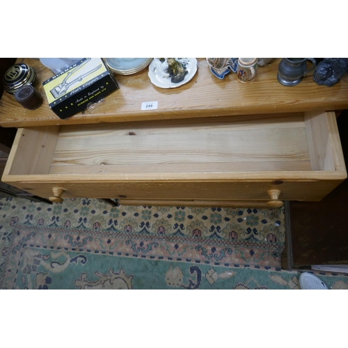 249 - Small pine cupboard with drawer - Approx size W: 88cm D: 48cm H: 91cm