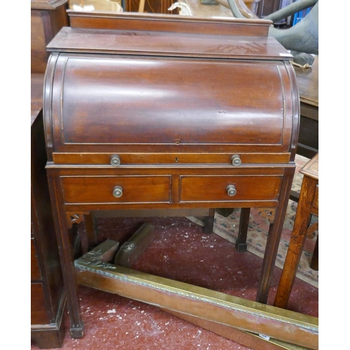 263 - Edwardian cylinder desk - Approx size W: 75cm D: 47cm H: 110cm