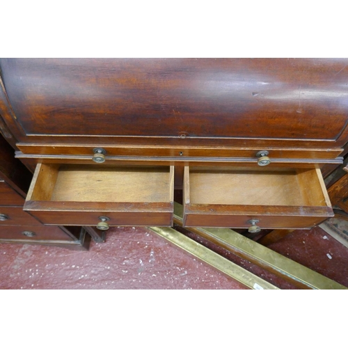 263 - Edwardian cylinder desk - Approx size W: 75cm D: 47cm H: 110cm