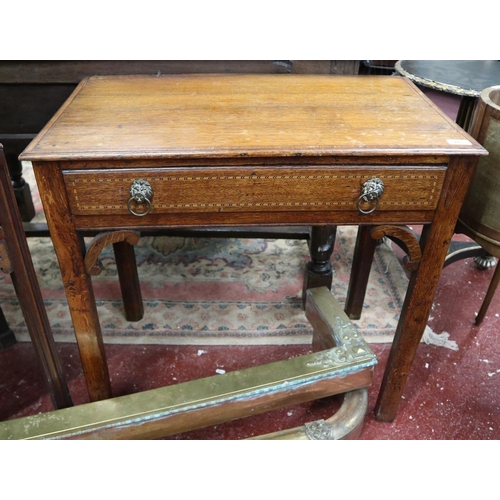 265 - Georgian inlaid oak side table - Approx size W: 76cm D: 43cm H: 73cm