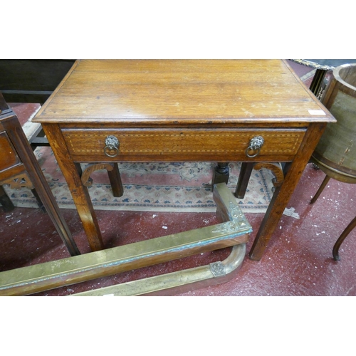 265 - Georgian inlaid oak side table - Approx size W: 76cm D: 43cm H: 73cm