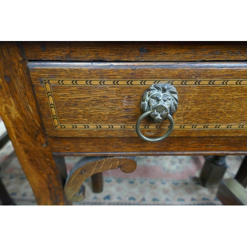 265 - Georgian inlaid oak side table - Approx size W: 76cm D: 43cm H: 73cm