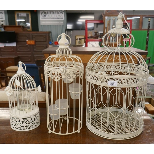 268 - 3 graduated bird cages