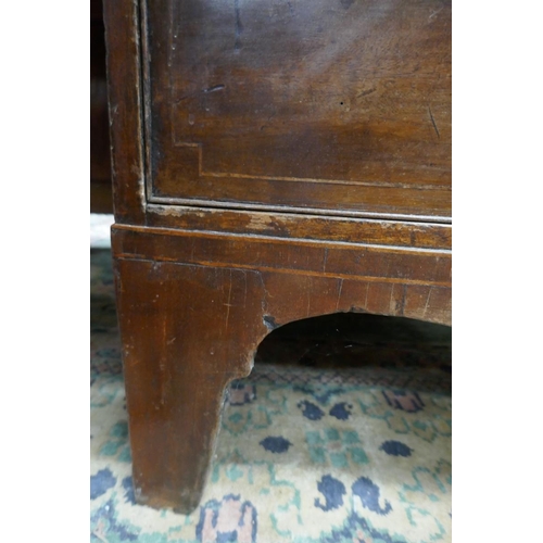 270 - 19thC bow fronted chest of 2 over 3 drawers - Approx size W: 106cm D: 59cm H: 101cm