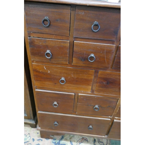 278 - Mahogany chest of 19 drawers - Approx size W: 105cm D: 42cm H: 95cm