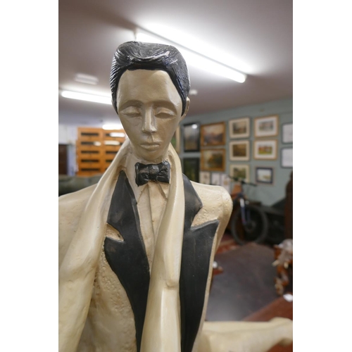 279 - Large Art Deco figures - Approx height: 56cm