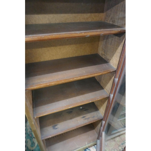 282 - Walnut glazed bookcase - Approx size W: 68cm D: 33cm H: 46cm