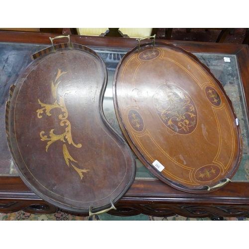 285 - 2 antique galleried trays