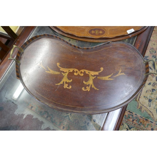 285 - 2 antique galleried trays