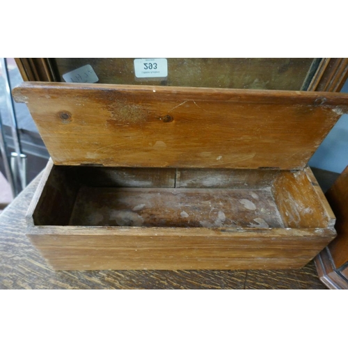 293 - Antique pine vanity mirror