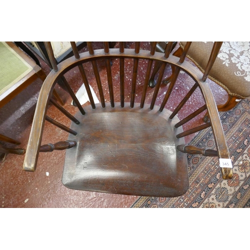 345 - Antique stick back elbow chair