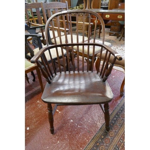 345 - Antique stick back elbow chair