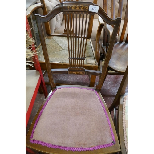 348 - Pair of inlaid chairs