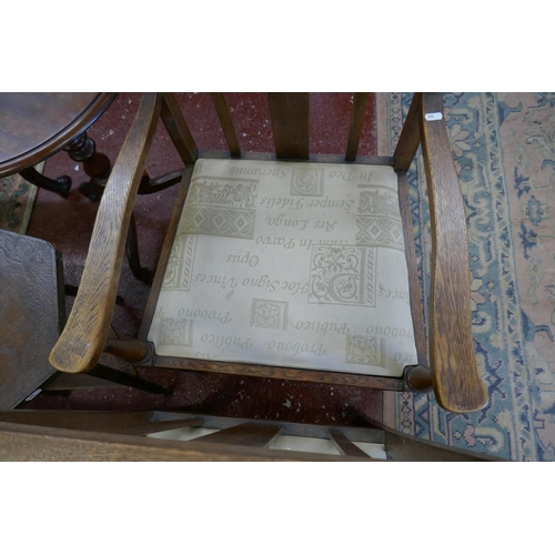 354 - Pair of oak barley-twist armchairs 