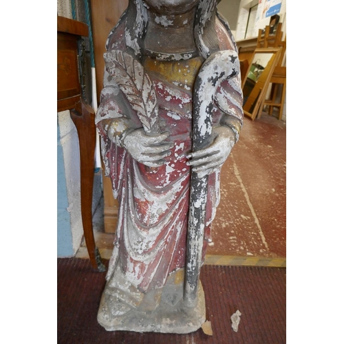 363 - Polychrome Native American statue - Approx height: 96cm