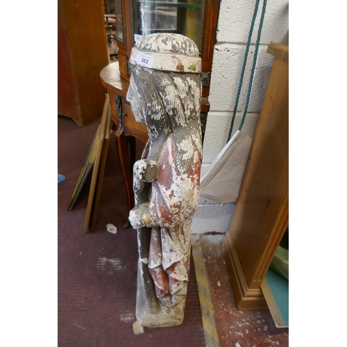 363 - Polychrome Native American statue - Approx height: 96cm