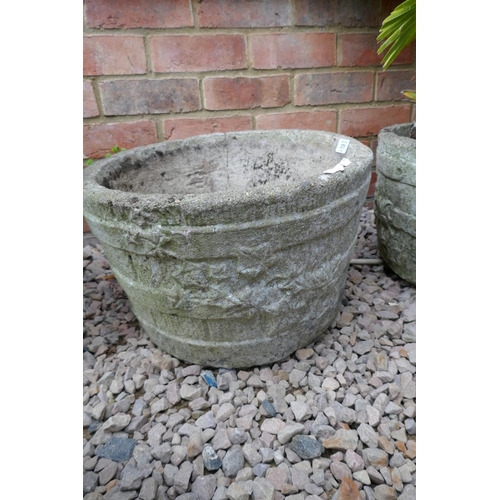 371 - Pair of stone planters 1 with plant