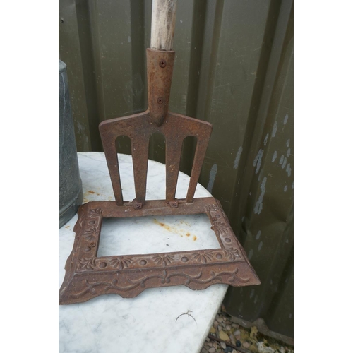 376 - Good quality galvanised watering can together with a boot scrape