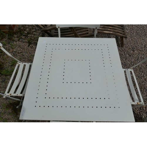 380 - Folding metal table and 4 chairs