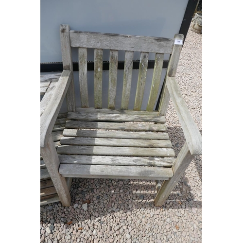 386 - Teak duo garden seat A/F