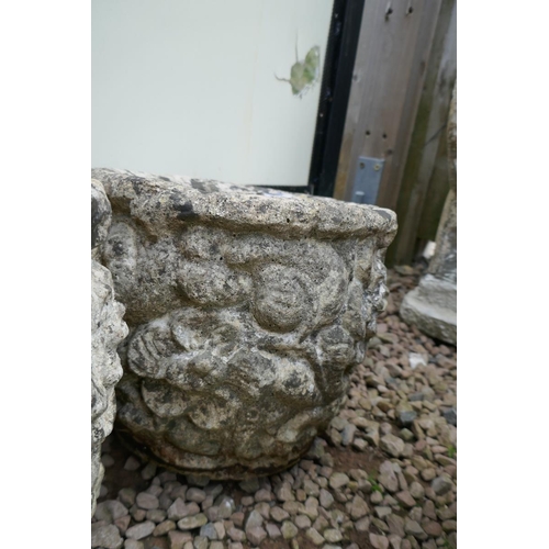 388 - Set of 3 stone planters 