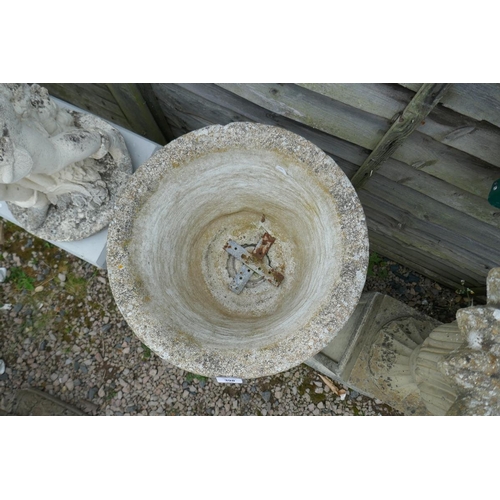 398 - Stone pedestal planter - Approx height: 84cm