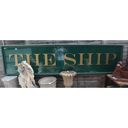 400 - Large pub sign - The Ship - Approx size: 300cm x 76cm