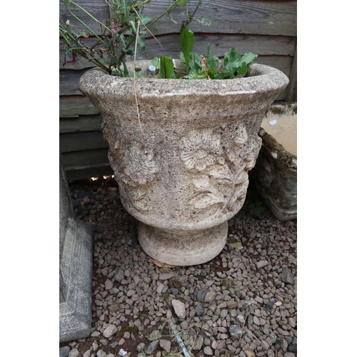 401 - Stone pedestal planter 