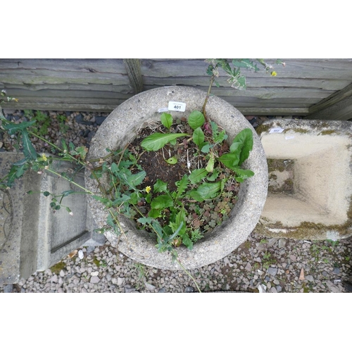 401 - Stone pedestal planter 