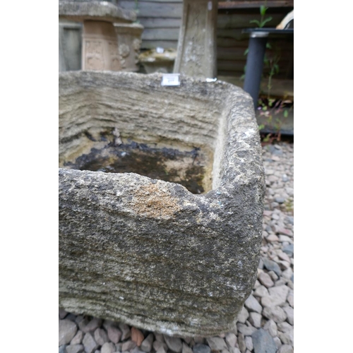 417 - Square antique stone trough