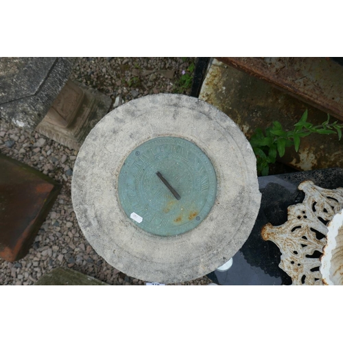 418 - Stone sundial with verdigris patina