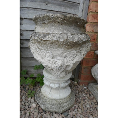 424 - Large stone pedestal planter - Approx height: 62cm