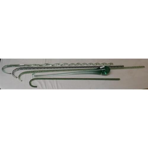 61 - 4 glass Nailsea canes together with glass dump