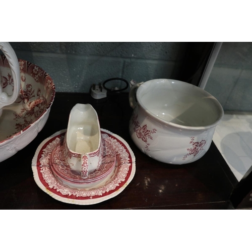 65 - Large collection of red & white china