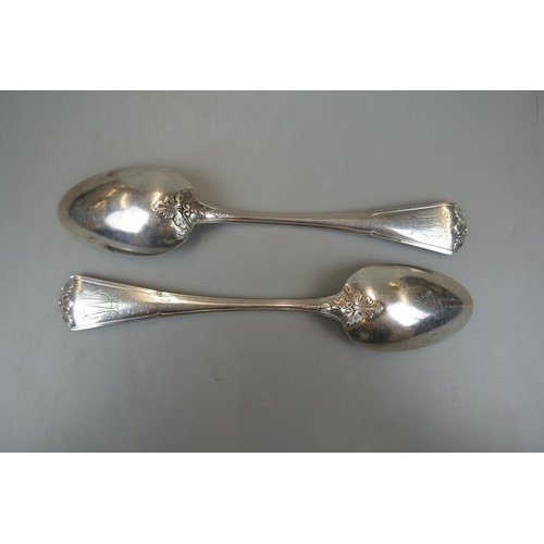 9 - Pair of heavy silver spoons - Approx weight 172g