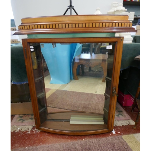 119 - Bow fronted wall hanging display cabinet