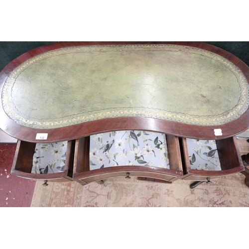 132 - Regency style kidney shaped mahogany dressing table - Approx size: W: 105cm D: 48cm H: 75cm