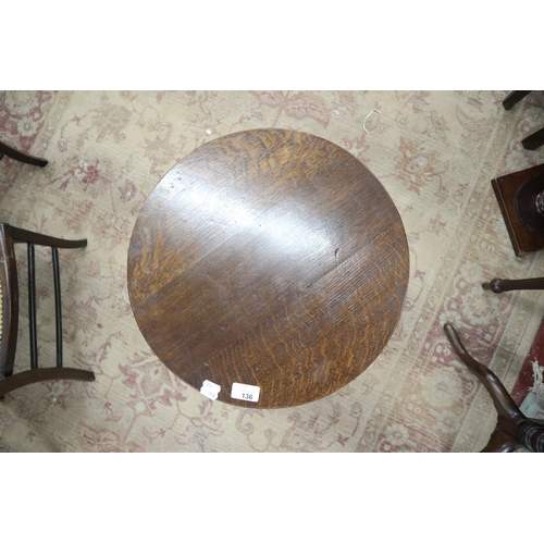 136 - Antique oak wine table