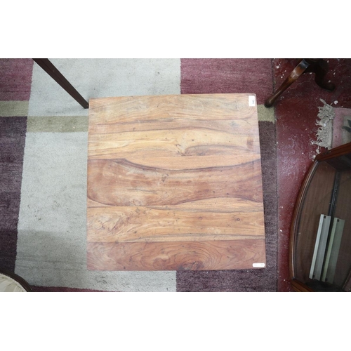 145 - Shesham wood coffee table - Approx size: L: 60cm W: 60cm H: 40cm