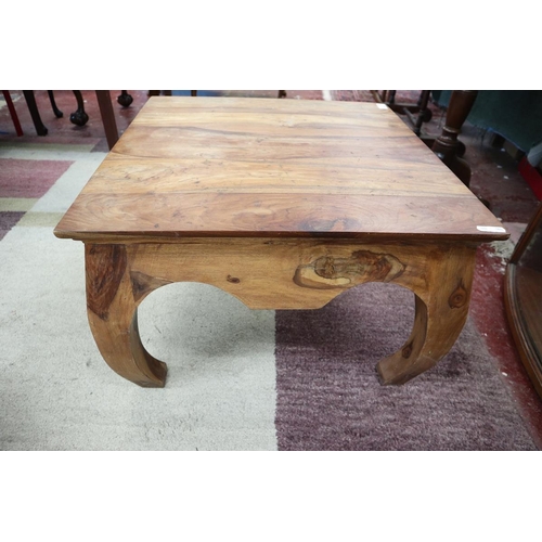 145 - Shesham wood coffee table - Approx size: L: 60cm W: 60cm H: 40cm