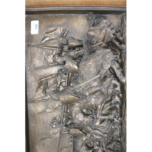 148 - Bronzed relief plaque