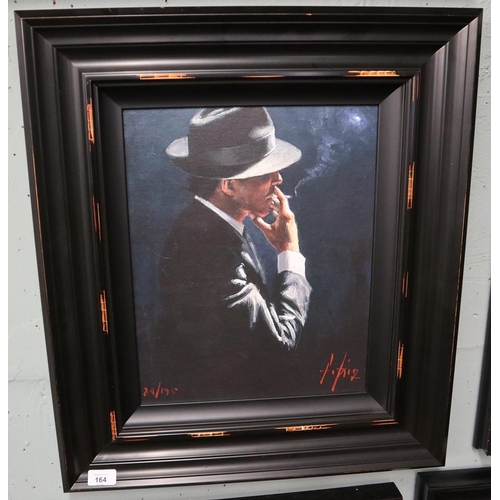 164 - Fabian Perez Ltd edition print 84/195 - Smoking under the light II - Approx image size: 31cm x 39cm