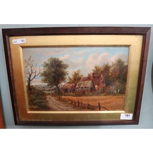 191 - Oil on canvas - Rural scene signed Harper - Approx image size: 30cm x 19cm